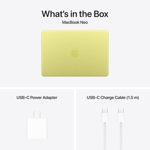 Ноутбук Apple MacBook Neo 13 2026 MHFD4LL/A (A18 Pro 6-Core, GPU 5-Core, 8 ГБ, 256 ГБ), цитрус