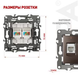 Розетка ЭРА Серия 12 12-3108-13 информационная двойная 2XRJ45 IP20 бронза | Эра 12