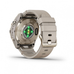 Умные часы Garmin FENIX 7S PRO Sapphire Solar 42 мм золотистый корпус с кожаным ремешком цвета известняка