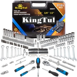 Набор инструментов 216пр. 1/4'', 3/8'', 1/2''(6гр.) KINGTUL KT-38841