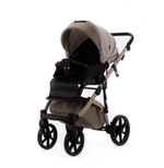 Детская универсальная коляска Adamex NOLA Natura CAPPUCCINO-4 (2в1) - Т.Бежевая ткань, Т. бежевая экокожи