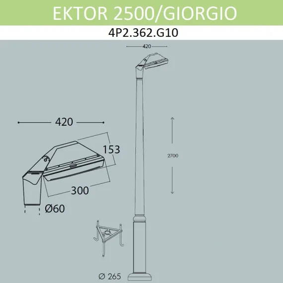 Наземный светильник Giorgio 4P2.362.G10.AYF1R Fumagalli