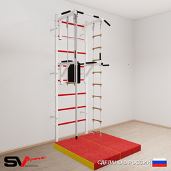 Шведская стенка Sv Sport 5774 (Турник стандарт/Брусья/Канат/Лестница/Трапеция/Мат 1м)