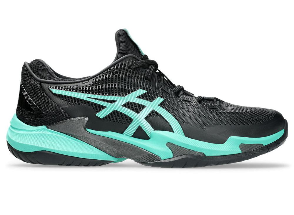 Мужские кроссовки теннисные Asics Court FF 3 - black/aurora green