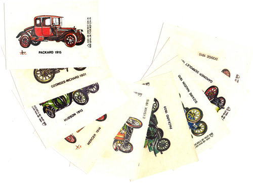 Переводные наклейки ГДР- Переводка - автомобили - 9 штук - 1970-е годы