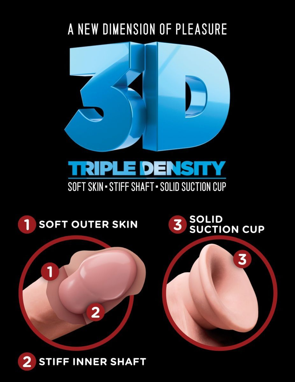 Телесный фаллоимитатор на присоске 8  Triple Density Cock - 24,1 см.