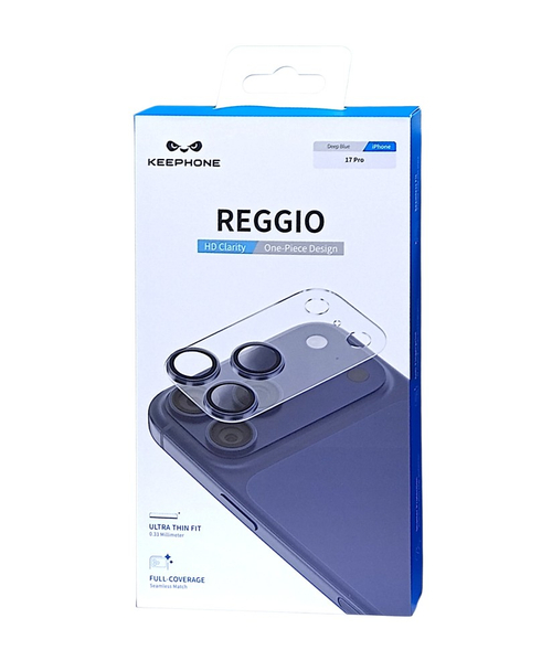 Защитное стекло i-Phone 17 Pro на линзы камеры Keephone REGGIO синее