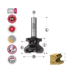 Фреза для скрытых ручек D=30 I=22 L=52 S=8 мм R=5/2,8 Woodwork 970.5030.08