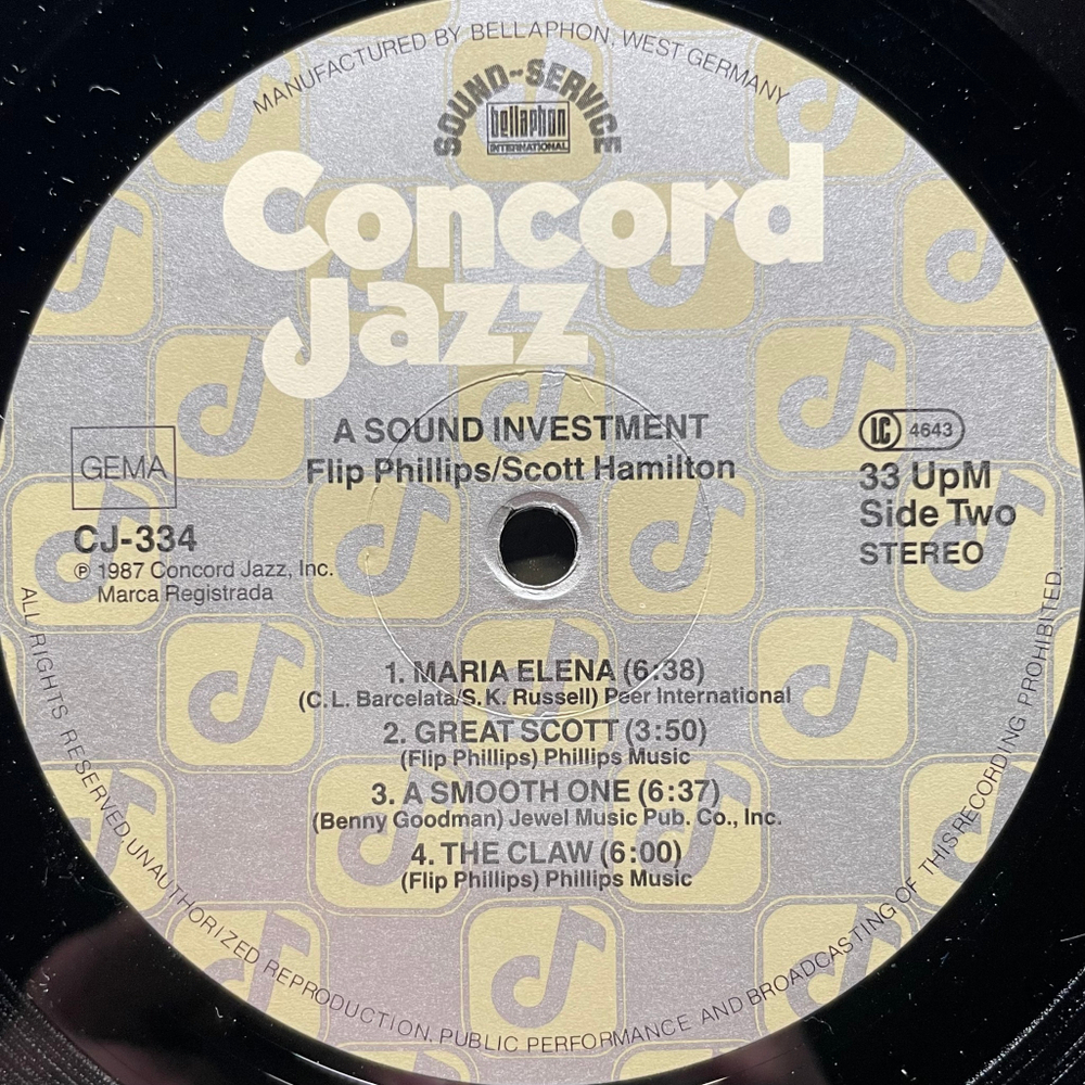 Flip Phillips & Scott Hamilton ‎– A Sound Investment (Германия 1987г.)