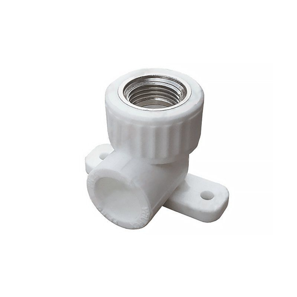 Угольник установочный ПП 20-1/2'' PN 25, белый, Valfex Pro
