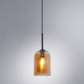 Подвесной светильник 1*E14 A7015SP-1BK янтарный/черный Paio Arte Lamp