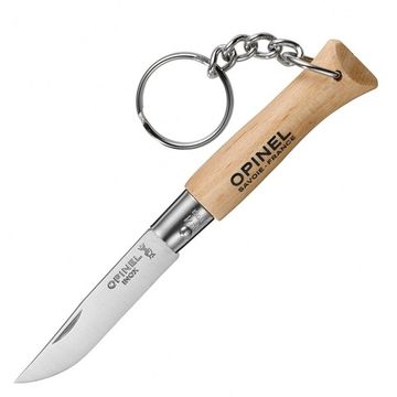 Складной нож -брелок Opinel №4, нержавеющая сталь, бук c клинком из стали Sandvik™ 12С27, рукоять дерево (Бук)