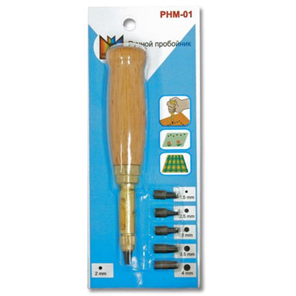 Пробойник ручной, 6 насадок, Micron PHM-01