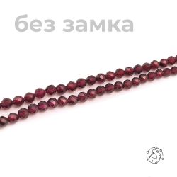 Нить бусин с огранкой гранат 4 мм