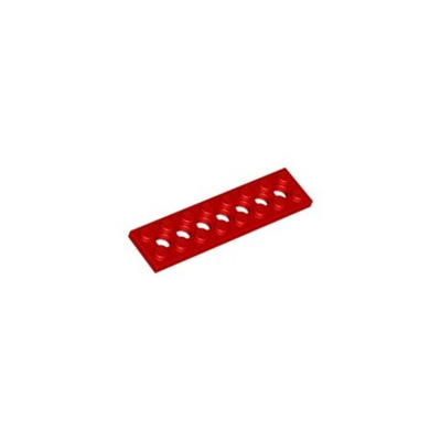 Lego 50шт Плитка 2x8 c отверстиями (красная) 373821