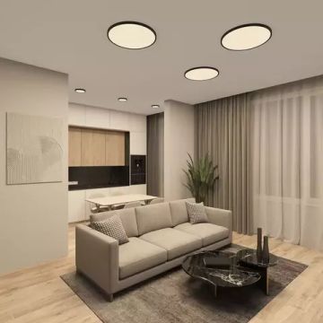 Потолочный накладной светильник 50W 3000К/4000К/6500К DK6524-BK чёрный Denkirs