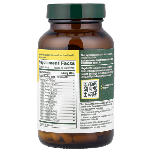 MegaFood, MegaFlora™ Plus, 60 капсул