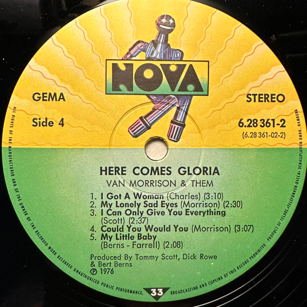 Van Morrison Featuring Them- Here Comes Gloria 2LP (Германия 1976г.)