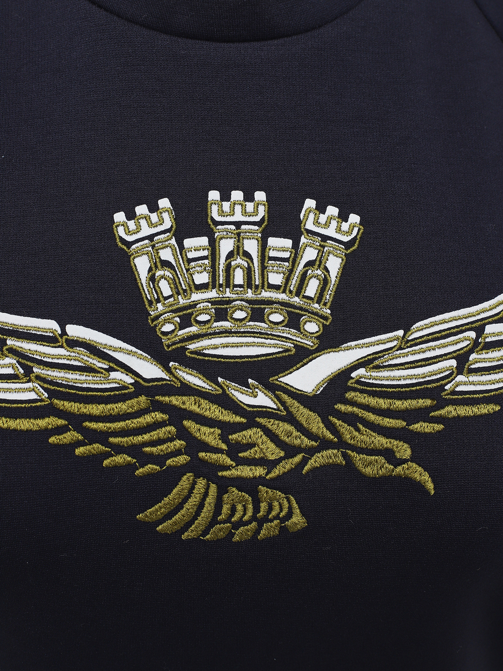 Свитшот жен. AERONAUTICA 1831 синий лампасы хаки