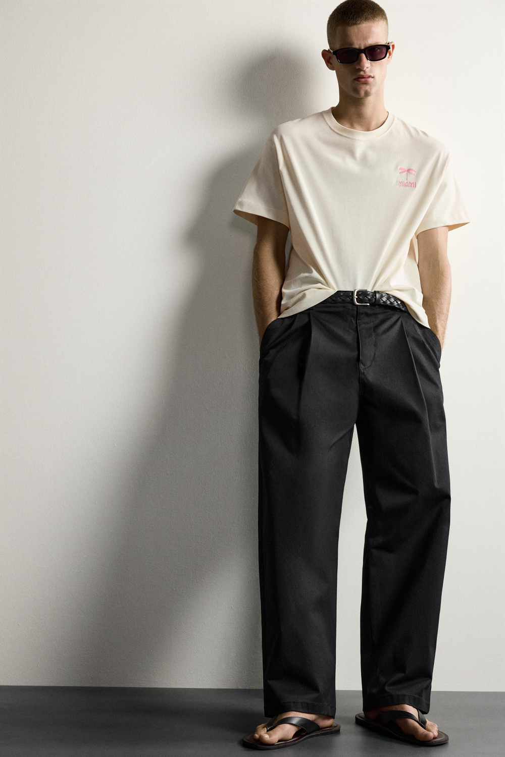 ФУТБОЛКА RELAXED FIT С НАШИВКОЙ MIAMI — ZARA