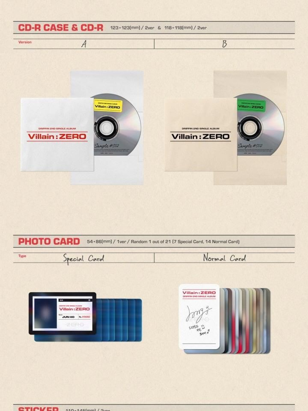 Альбом DRIPPIN - Villain : ZERO 2nd Single Album 2 Version SET