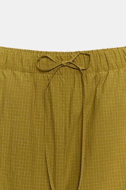 ZARA БРЮКИ BALLOON ИЗ ТЕХНИЧНОЙ ТКАНИ, ГОРЧИЧНЫЙ