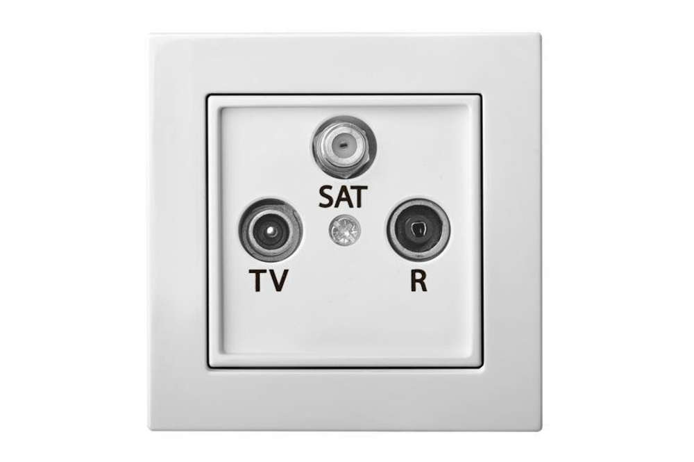 Розетка SAT-TV-R оконечная, белая, Classic