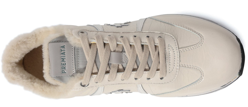 Premiata Beth Молочно-белые с мехом