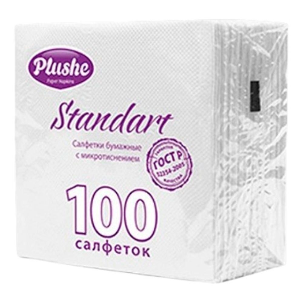 салфетка бумажная Plushe standart 1 сл 100 листов 20 шт