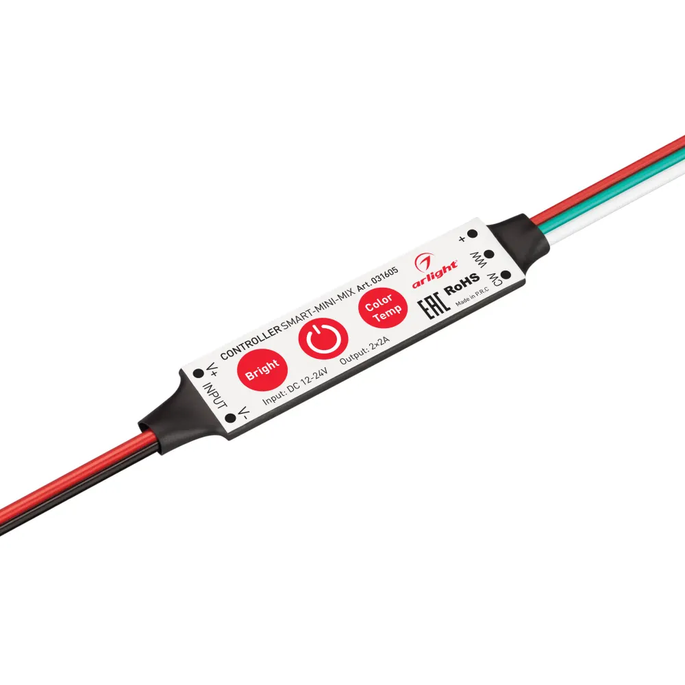 Контроллер SMART-MINI-MIX (12-24V, 2x2A) (Arlight, IP20 Пластик, 5 лет) Контроллер SMART-MINI-MIX (12-24V, 2x2A) (Arlight, IP20 Пластик, 5 лет)