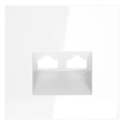 Накладка для розетки компьютерной двойной RJ45+RJ45 Voltum S70 Белый глянцевый VLS001401