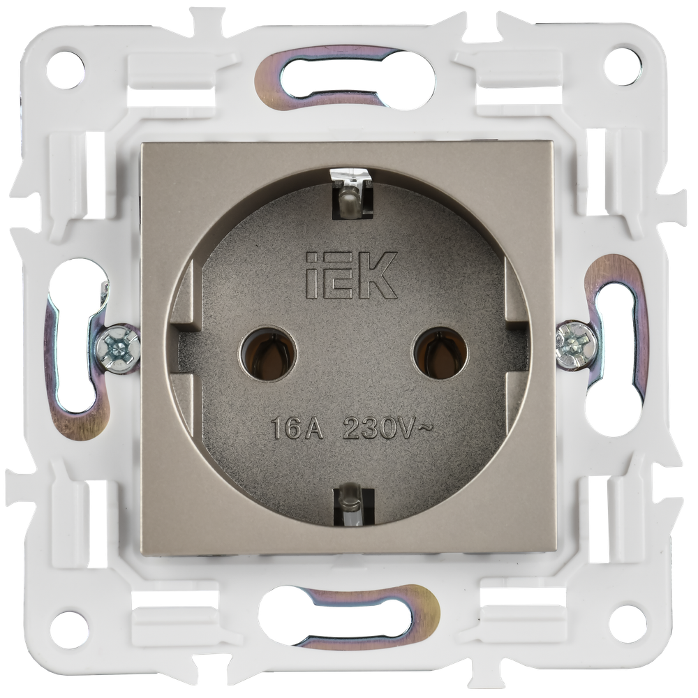 SKANDY Розетка с заземлением без защитных шторок 16А SK-R05Sh шампань IEK