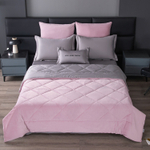 КПБ на резинке Сатин Velvet Premium с Одеялом VPR001, Евро, 4 наволочки, простынь 140*200*25