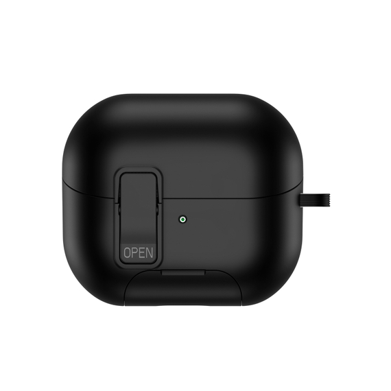 Усиленный чехол черного цвета для наушников Samsung Buds3, 3 Pro и 3 FE, серия SECQ Series (с подставкой и карабином) от Dux Ducis