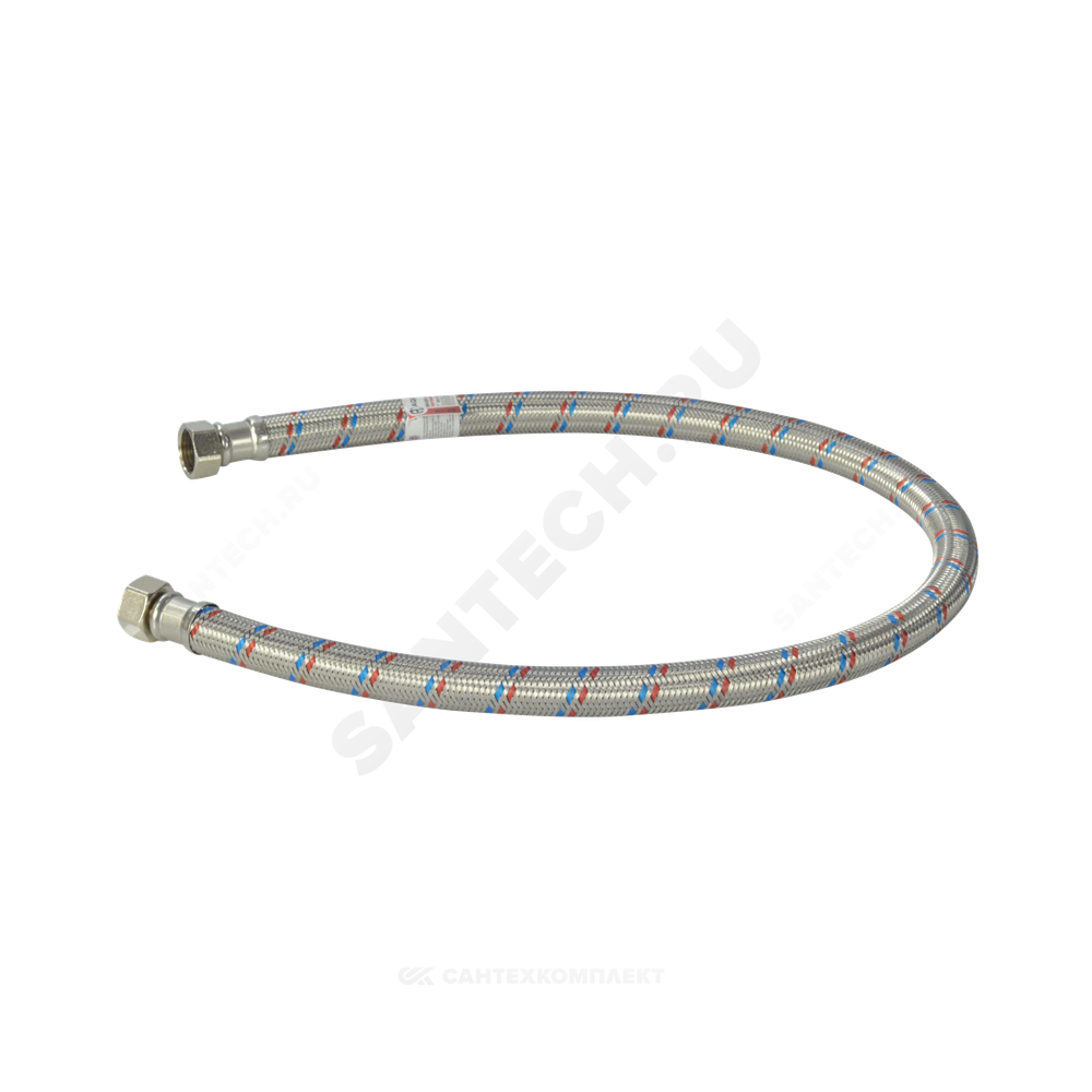 Подводка гибкая для воды нержавеющая оплетка ГИГАНТ 1/2" г-г L=1.2м AQUALINE 04936