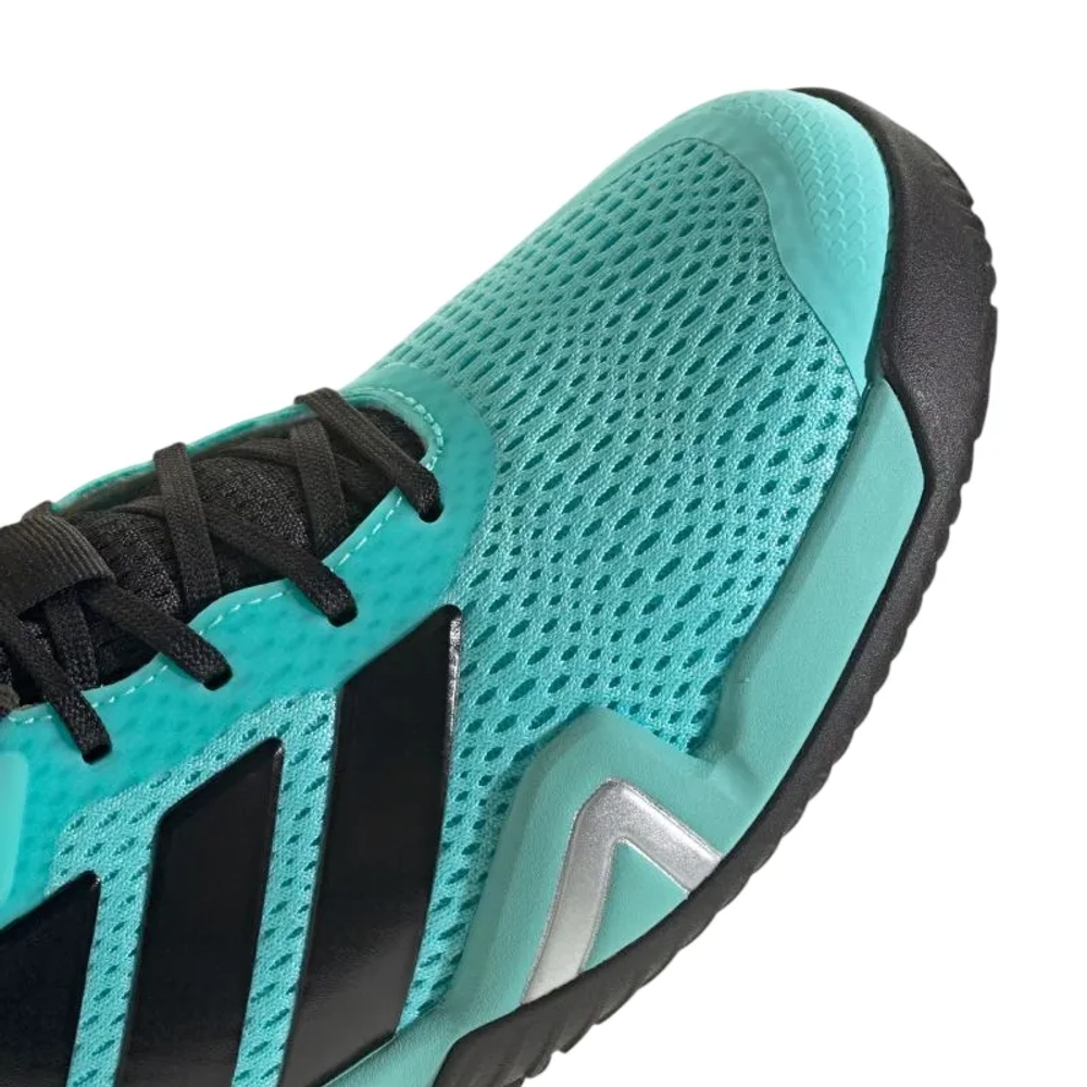 Детские теннисные кроссовки Adidas Barricade K - flash aqua/core black/lucid orange