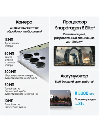Смартфон Samsung Galaxy S25 Ultra, 1TB, Titanium Black