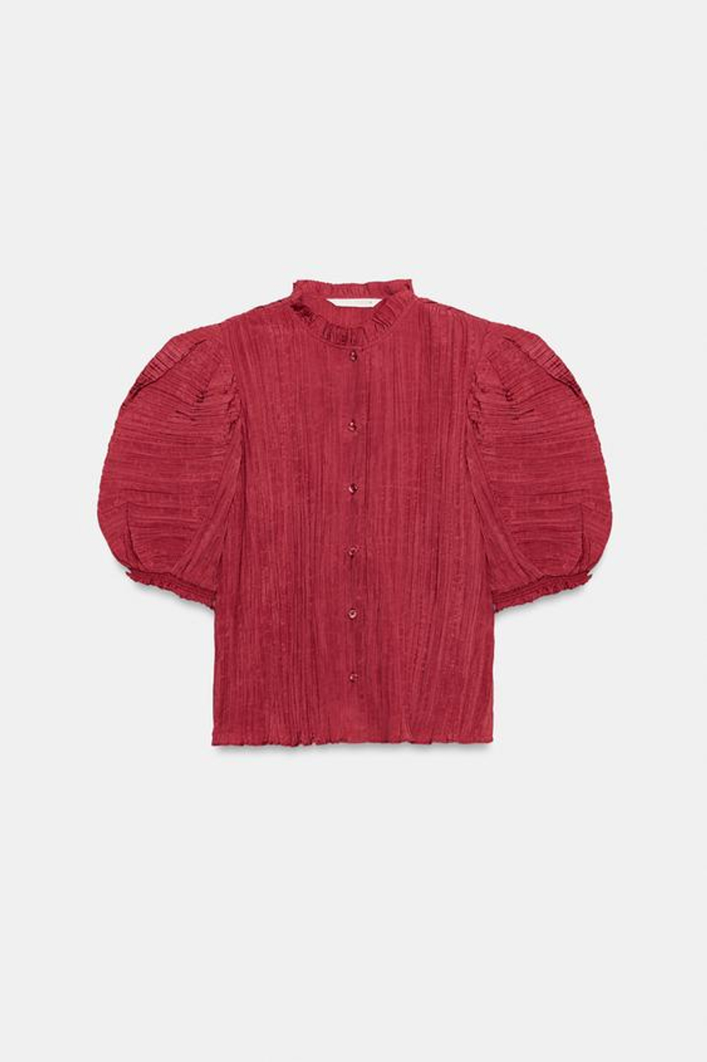 ZARA РУБАШКА С ОБЪЕМНЫМИ РУКАВАМИ — ZW COLLECTION, ТЕМНО-РОЗОВЫЙ