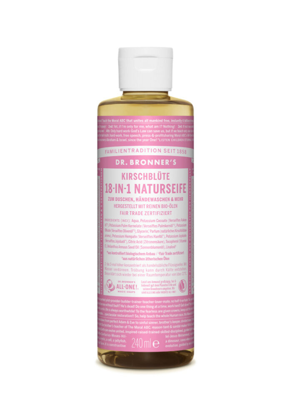 Натуральное мыло 18 в 1 с ароматом вишневого цвета Dr. Bronner’s, 240 мл