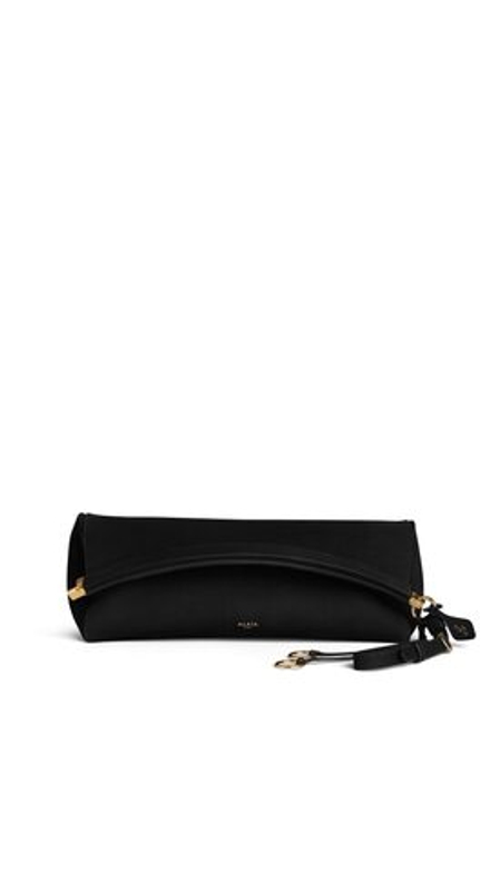 ALAÏA СУМКА-КЛАТЧ LE CLICK CLUTCH 42 ИЗ НУБУКА, ЧЕРНЫЙ