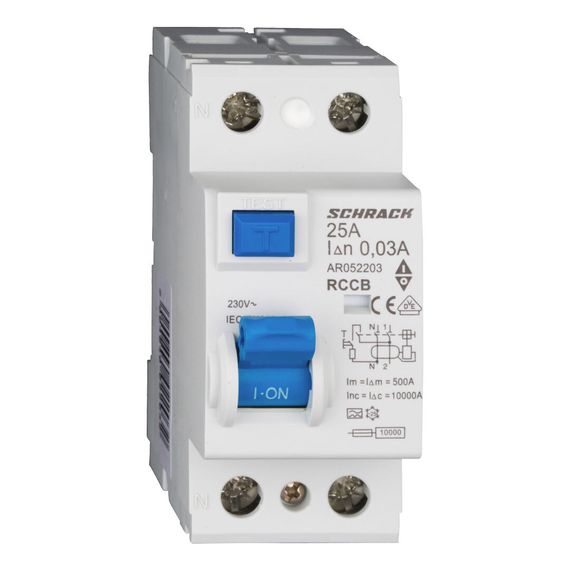 УЗО Schrack Technik 2P 25A 30mA тип A 10kA Amparo AR052203-- (ВДТ)