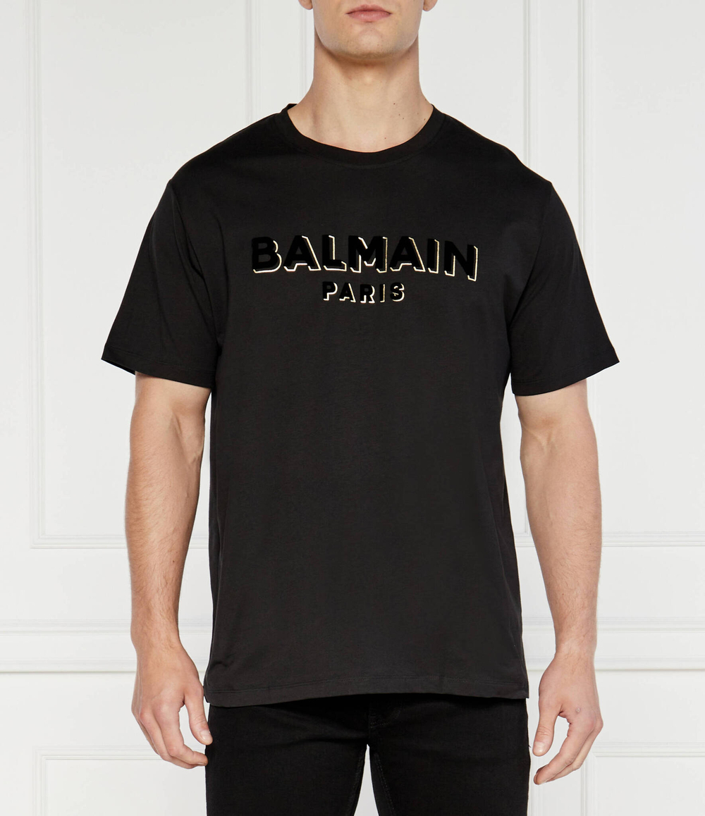 Футболка FLOCK&FOIL Balmain - черный(DH1EG010 BB99)