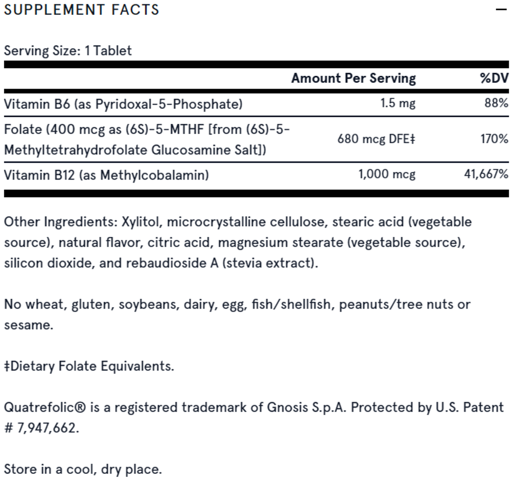 Methyl B-12 & Methyl Folate Lemon 100 жевательных таблеток Jarrow Formulas