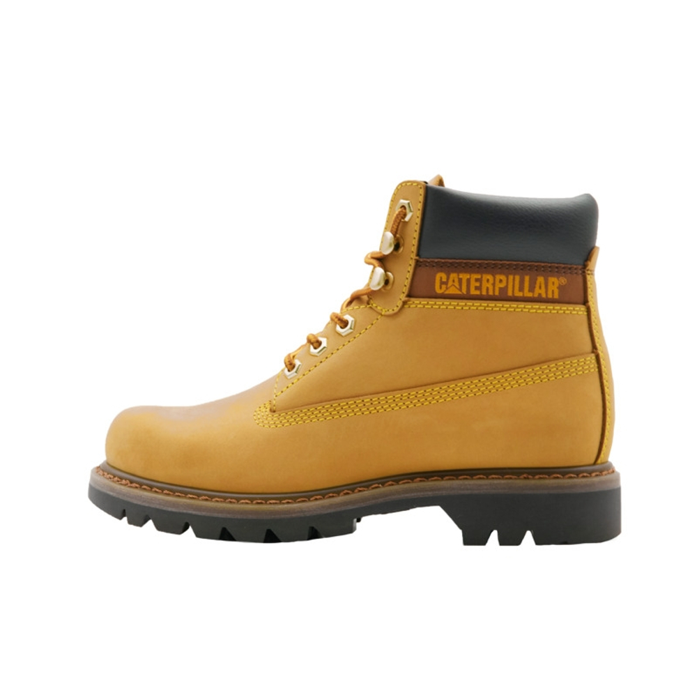 CAT Colorado Leather Abrasion Resistant Slip Resistant Crew Outdoor Boots Unisex Yellow