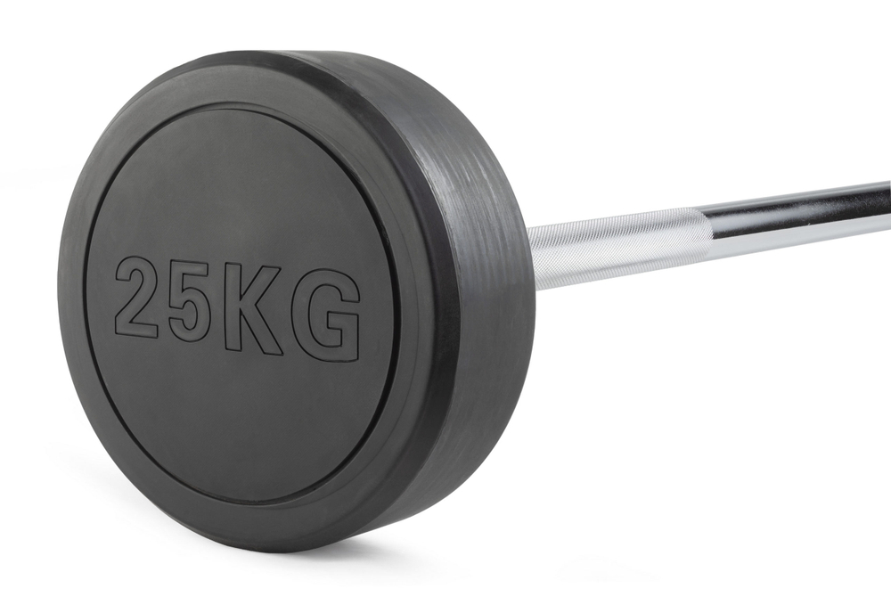 Штанга неразборная обрезиненная 25 кг. Прямой гриф. VictoryFit VF-DX4250
