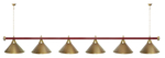 Лампа STARTBILLIARDS 6 пл. (плафоны золотые,штанга золотая,фурнитура золото)