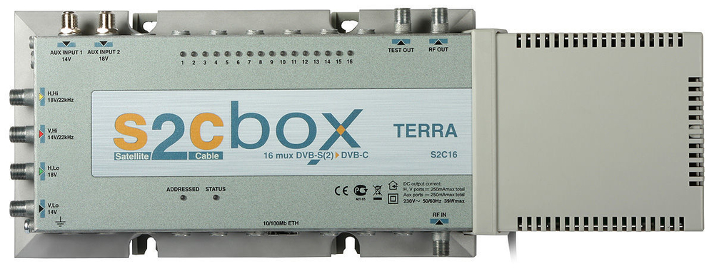 Автономная станция S2Cbox, 16xDVB-S/S2 to DVB-C