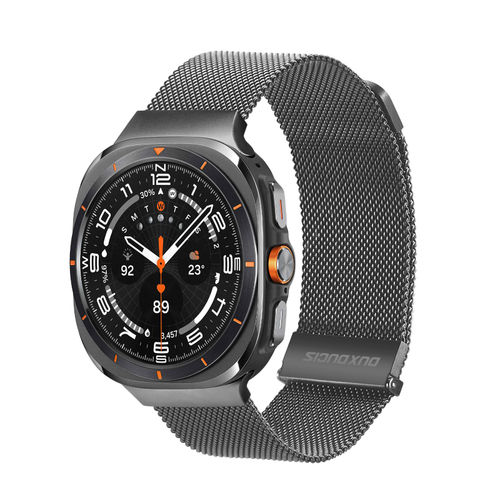 Ремешок из нержавеющей стали серого цвета от Dux Ducis для смарт часов Samsung Watch Ultra 47MM, серия Milanese Series (миланская петля)