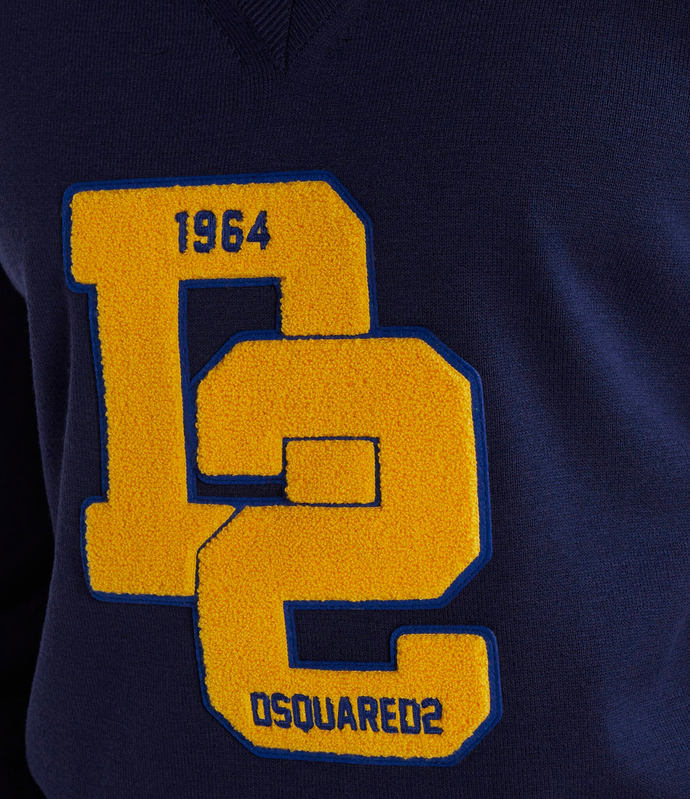Хлопковый свитер college shetland pullover Dsquared2 - темно-синий(S71HA1217 S18366)