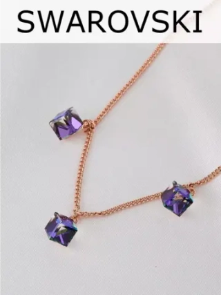 Колье Миражи с фиолетовыми кристаллами-хамелеонами Swarovski